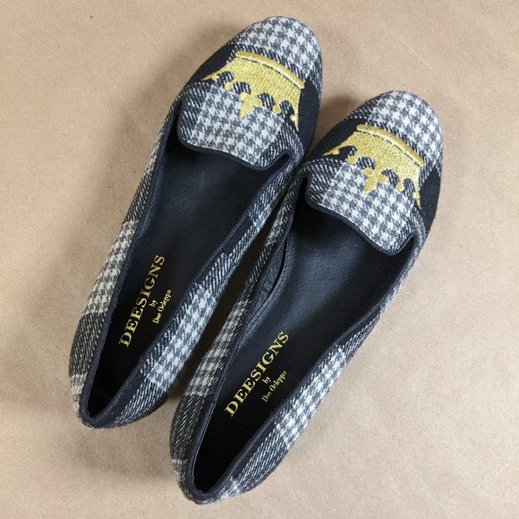 Deesigns by Dee Ocleppo Black & Grey Houndstooth Women's Loafer Flats 8M - Picture 5 of 16